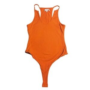 All The Ways Leotard Bodysuit Highneck Cut Out Coral Small